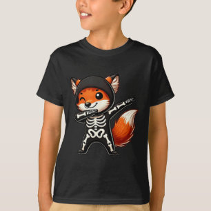 Halloween Skeleton Kids Women Men Fox  T-Shirt
