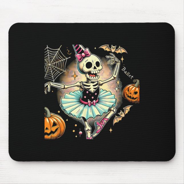 Halloween Skeleton Llet Dancing Llerina  Mouse Pad (Front)
