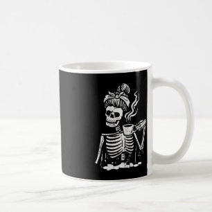 Halloween Skeleton Messy Bun Coffee Funny Costume  Mug