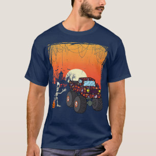 Halloween Skeleton Monster Truck For Boys Kids Hal T-Shirt