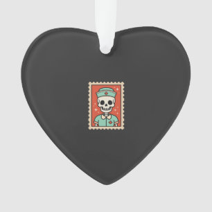 Halloween Skeleton Nurse Stamp Design_1 Ornament