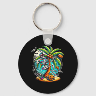 Halloween Skeleton Palm Tree Keychain