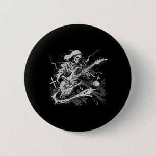 Halloween Skeleton Playing Guitar Rock And Roll Nd 2 Inch Round Button