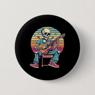 Halloween Skeleton Playing Guitar Rock And Roll Nd 2 Inch Round Button