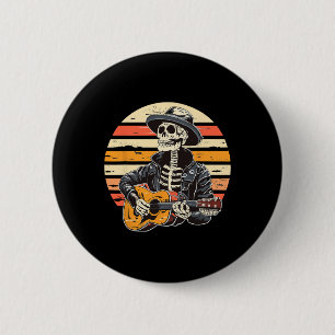 Halloween Skeleton Playing Guitar Rock And Roll Nd 2 Inch Round Button
