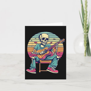 Halloween Skeleton Playing Guitar Rock And Roll Nd Card