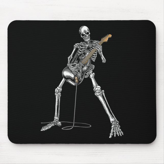 Halloween Skeleton Playing Guitar Rock And Roll Nd Mouse Pad (Front)