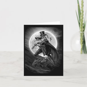 Halloween Skeleton Playing Violin - Rock And Roll  Card