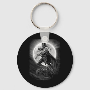 Halloween Skeleton Playing Violin - Rock And Roll  Keychain
