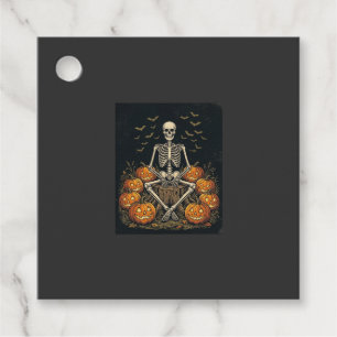 Halloween Skeleton Pumpkin Vintage Retro Design_1 Favour Tags