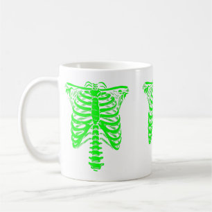 halloween Skeleton Rib Cage acid green Coffee Mug