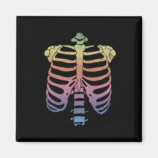 Halloween Skeleton Rib Cage  Zombie Costume Tee  Magnet (Front)