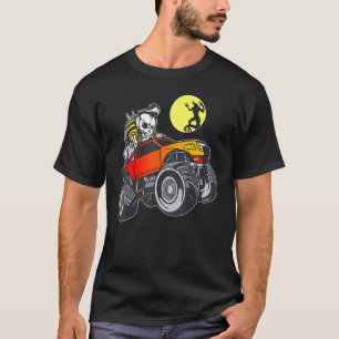 Halloween Skeleton Riding Monster Truck Kids T-Shirt