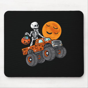 Halloween Skeleton Riding Monster Truck Toddler Bo Mouse Pad