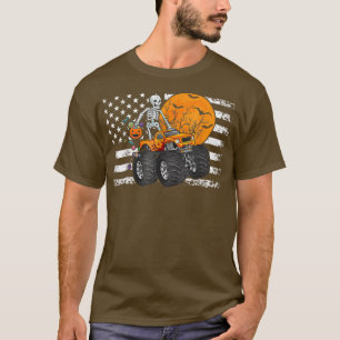 Halloween Skeleton Riding Monster Truck Toddler Bo T-Shirt