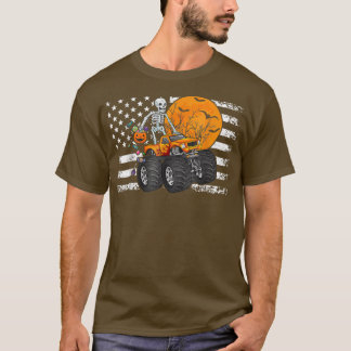 Halloween Skeleton Riding Monster Truck Toddler Bo T-Shirt
