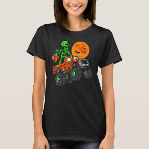 Halloween Skeleton Riding Monster Truck Toddler Bo T-Shirt