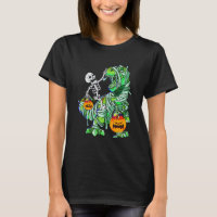 Halloween Skeleton Riding Mummy Rex Dinosaur Kids