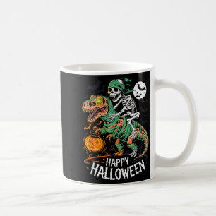 Halloween Skeleton Riding Mummy T Rex Dinosaur Sca Coffee Mug