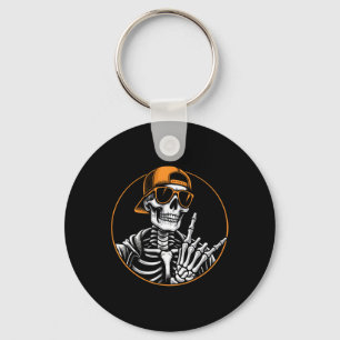 Halloween Skeleton Rock Hand Keychain