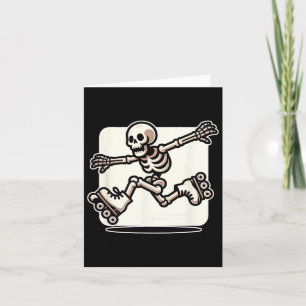 Halloween Skeleton Roller Skating Skater  Card