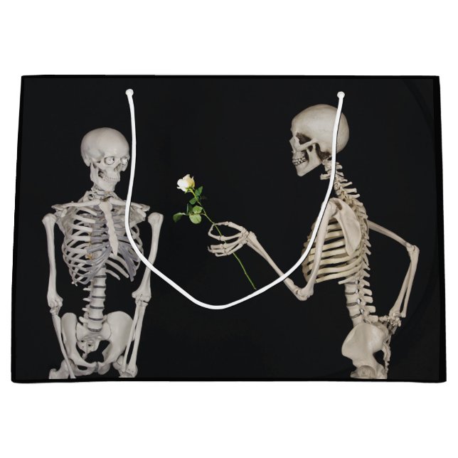Halloween Skeleton Romance Large Gift Bag (Front)