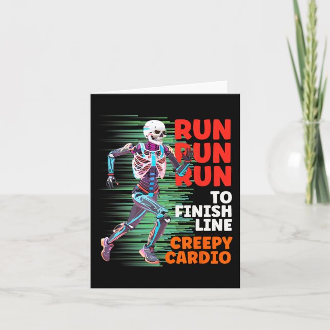 Halloween Skeleton Runner Creepy Cardio Jogger Spo Card (Front)