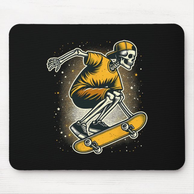 Halloween Skeleton Skater Skateboard  Mouse Pad (Front)