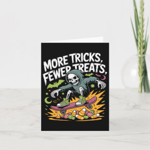 Halloween Skeleton Skater Tricks Skull Skateboard Card