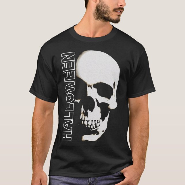 Halloween - skeleton skull scary face Pullover Hoo (Front)