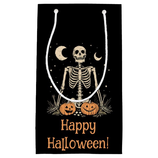 Halloween Skeleton Small Gift Bag (Front)