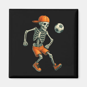 Halloween Skeleton Soccer Byll Spooky Season Sport Magnet