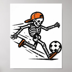 Halloween Skeleton Soccer Footll Costume Men Boys Poster