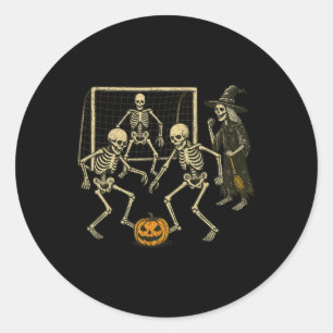Halloween Skeleton Soccer Witch Coach Spooky Sport Classic Round Sticker