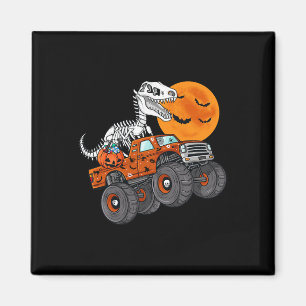 Halloween Skeleton T Rex Monster Truck Boys Kids T Magnet