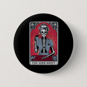 Halloween Skeleton Tarot Card The 12 Hours Shift N 2 Inch Round Button