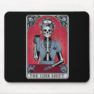 Halloween Skeleton Tarot Card The 12 Hours Shift N Mouse Pad