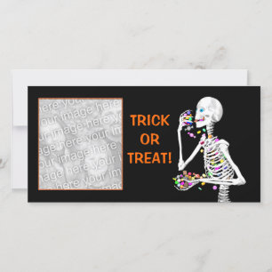 Halloween Skeleton Treats Holiday Card