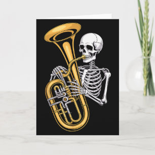Halloween Skeleton Tuba Tubist  Card