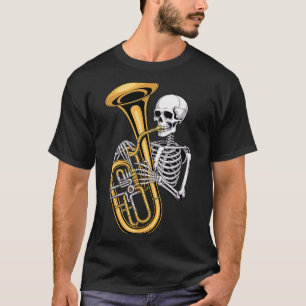 Halloween Skeleton Tuba Tubist  T-Shirt