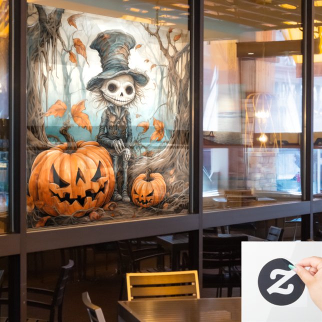Halloween Skeleton Window Cling (Restaurant Window)