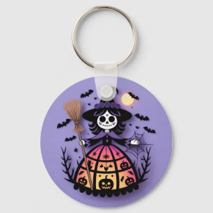 Halloween Skeleton Witch Keychain