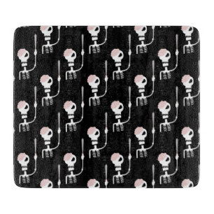 Halloween skeleton with a sword  cutting board