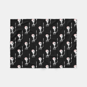 Halloween skeleton with a sword fleece blanket