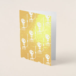 Halloween skeleton with a sword  foil card