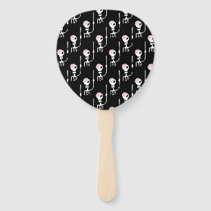 Halloween skeleton with a sword hand fan