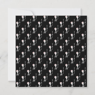 Halloween skeleton with a sword holiday card