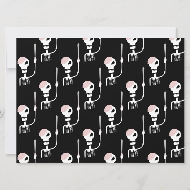 Halloween skeleton with a sword  invitation (Front)