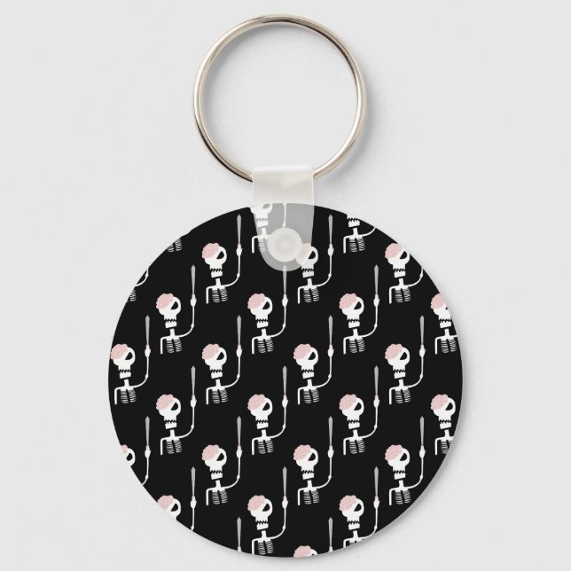 Halloween skeleton with a sword  keychain (Front)