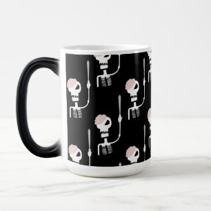 Halloween skeleton with a sword magic mug